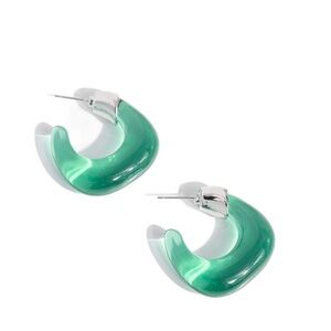 Mint Curl Earrings Hoops